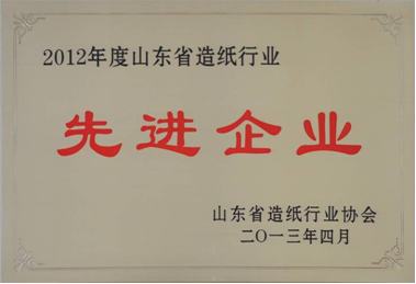 我公司被評為2012年度全省造紙行業(yè)先進(jìn)企業(yè)